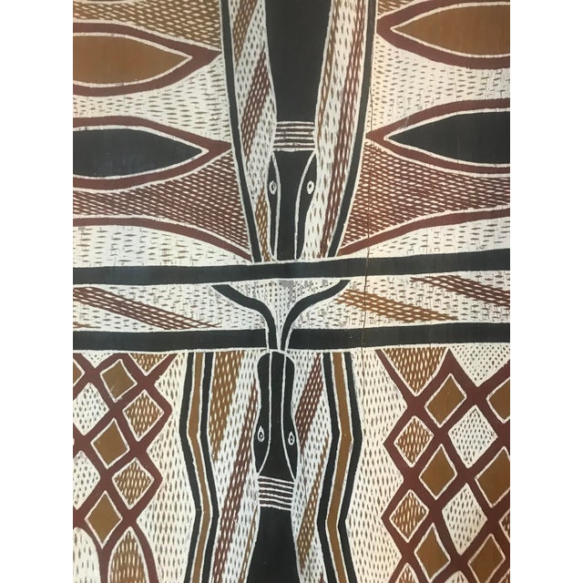 Original Vintage Australian Aboriginal Bark Painting Tribal Designs by