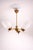 Elegant Swedish three-arm chandelier from the 1950s, executed in a refined combination of brass and copper with opaline...