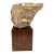 19th Century Marble Capital Fragment Mounted on Wooden Base For Sale