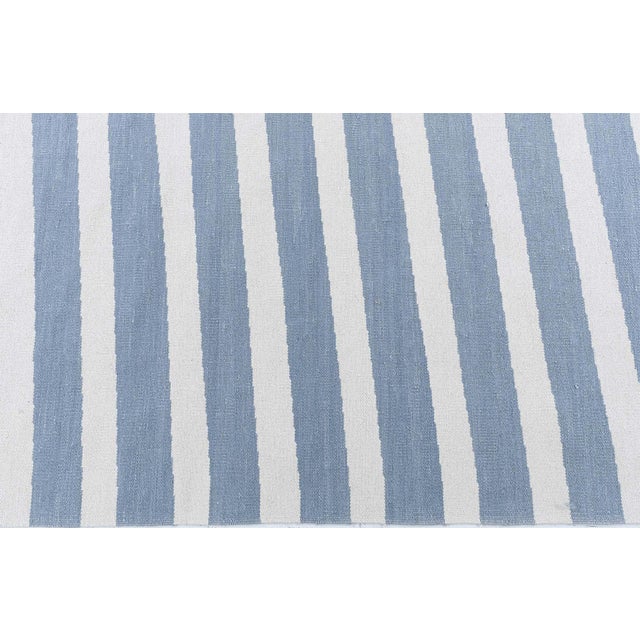 Early 21st Century Modern Abstract White And Blue Rug "Berber Hills" Designed By Kim Alexandriuk For Sale - Image 5 of 6
