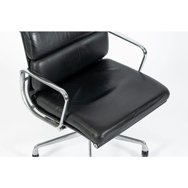 Eames for Herman Miller Black Leather Desk Chair Soft Pad 2000s For Sale - Image 11 of 12