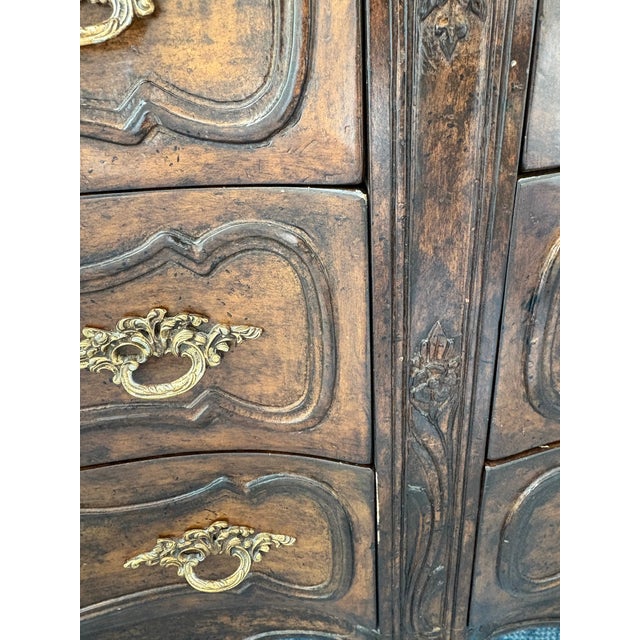 1970s Original Lewis Mittman Inc. Carved Walnut Provincial Louis XV 6 Drawer Double Dresser Including Original Bill of Sale. For Sale - Image 16 of 17