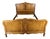 Vintage French Louis XVI Oak Double Bed Frame with Carved Headboard For Sale