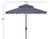 Traditional Venice 9Ft Round Double Top Crank Umbrella, Navy With White Trim For Sale - Image 3 of 6