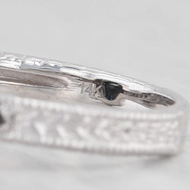 2.70ctw Black Diamond Ring 14k White Gold Size 6 Engagement For Sale In Greensboro - Image 6 of 8