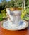 French Antique Large Tea Cup With 2 Handles Called the Queen and Saucer / Limoges Porcelain Factory of Earthenware and Enamel La Seynie) For Sale - Image 3 of 9