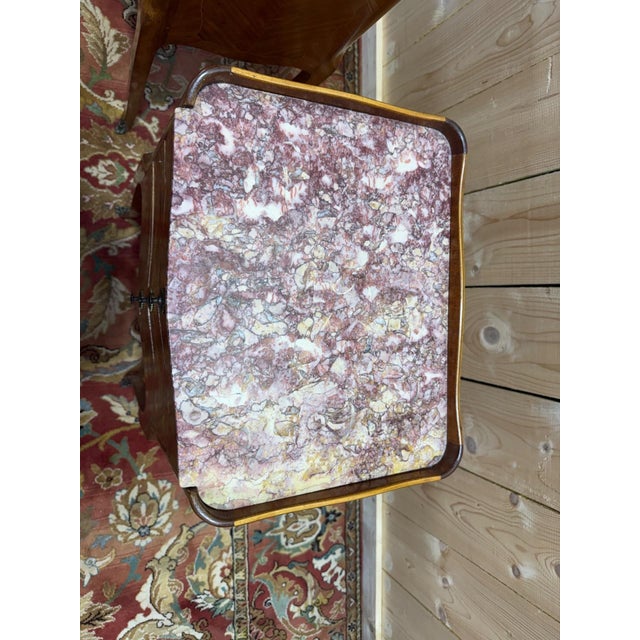 Louis XV Style Marquetry Bedside Tables, 1950s, Set of 2 For Sale - Image 3 of 8