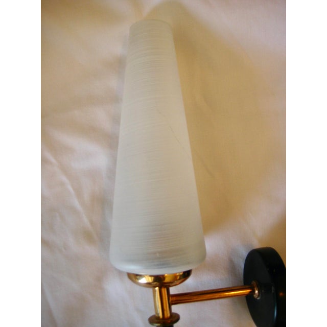 1970s French Mid-Century Modern Wall Sconces a Pair For Sale - Image 4 of 8
