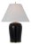 Thomas O'Brien by Visual Comfort Signature Opera 30" Table Lamp in Raven Black with Linen Shade For Sale