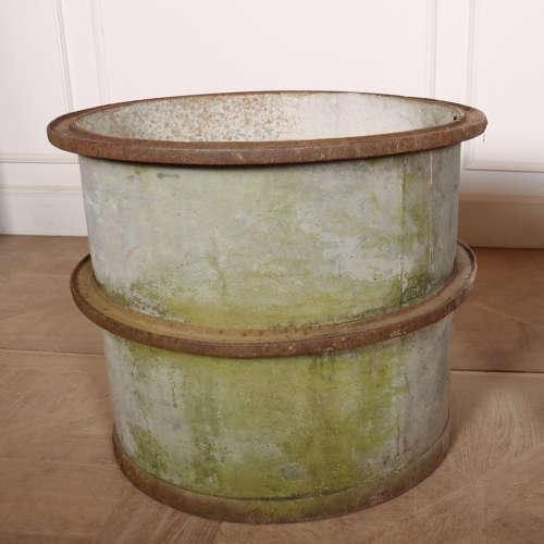 French Zinc Planters, 1930s, Set of 2 For Sale - Image 3 of 8