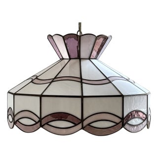 1970s Revival Slag Glass Pendant Light For Sale