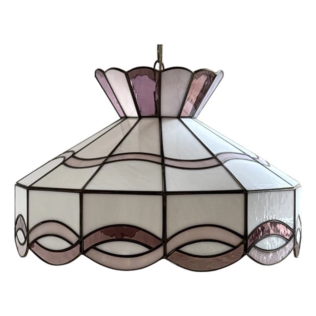 1970s Revival Slag Glass Pendant Light For Sale