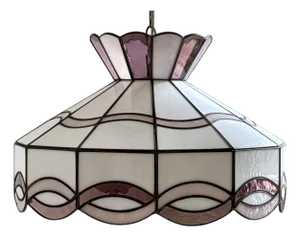 1970s Revival Slag Glass Pendant Light
