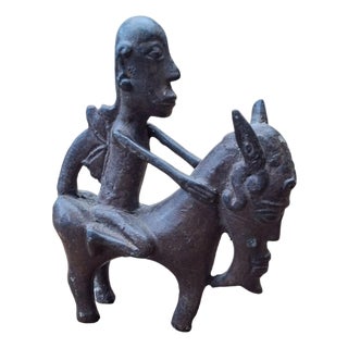 Antique Batak Equestrian Bronze Statuette, 1800s For Sale