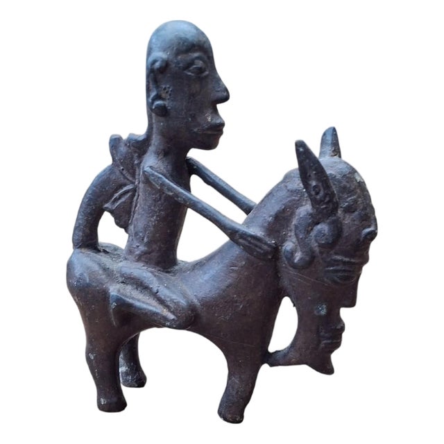 Antique Batak Equestrian Bronze Statuette, 1800s For Sale