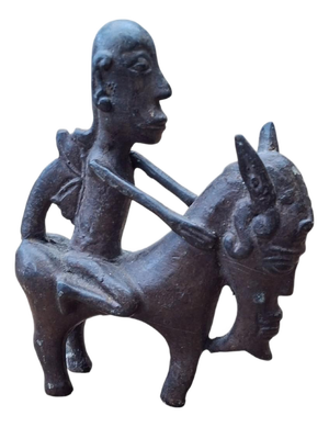 Antique Batak Equestrian Bronze Statuette, 1800s