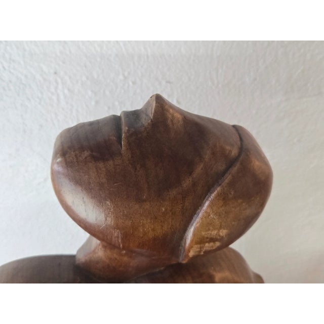 1960s VIntage Hand Carved Lady Signed Almeida For Sale - Image 5 of 11