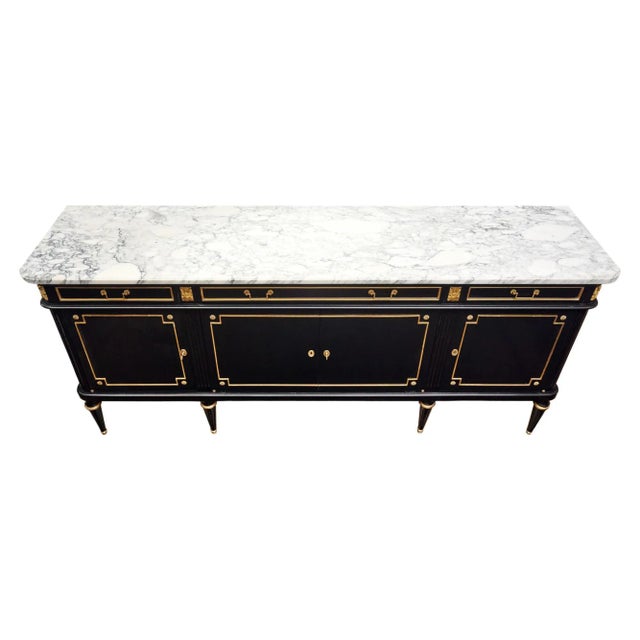Grand Louis XVI Ebonized Buffet For Sale - Image 4 of 9