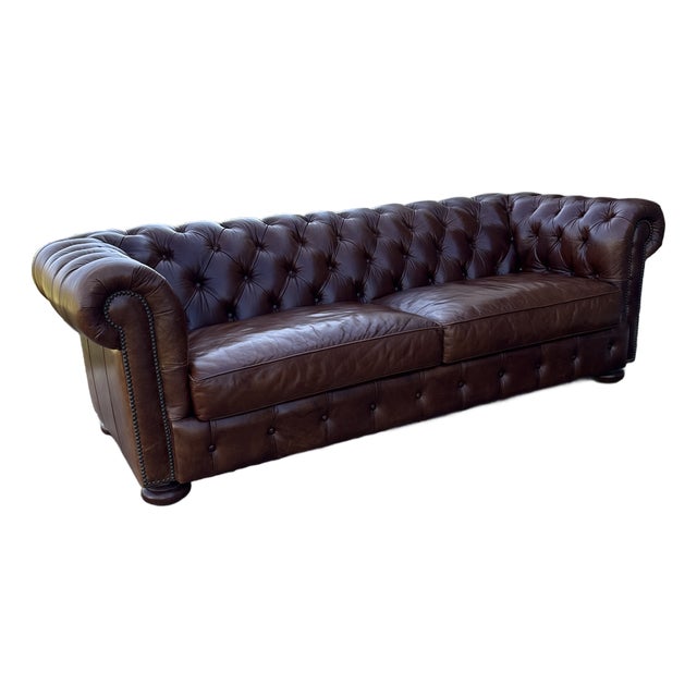1990s Leather Chesterfield Sofa For Sale