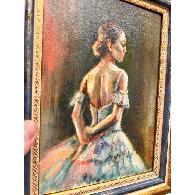 2020s Ballerina Original Painting Oil Girl Dancer by Valeriya Serova, Framed For Sale - Image 5 of 9
