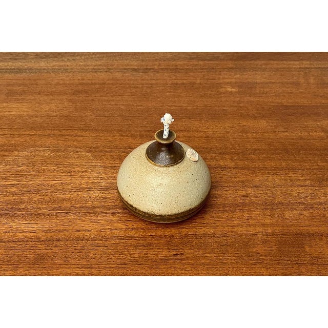 Mid-Century Danish Studio Pottery Oil Lamp from Bjergard, 1960s For Sale - Image 9 of 15