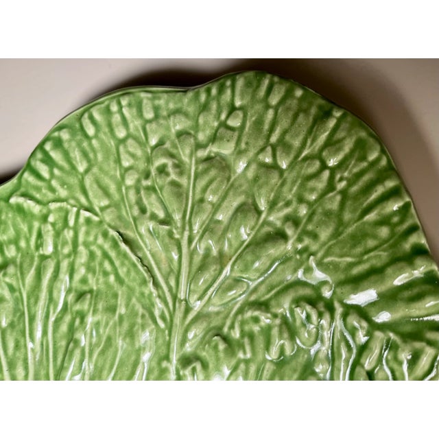 1980s Barbara Eigen Handmade 16" Cabbage Leaf Platter-Signed For Sale - Image 5 of 9