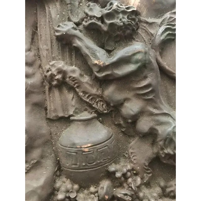 Metal Copper Relief Sculpture Depicting Gluttony For Sale - Image 7 of 10