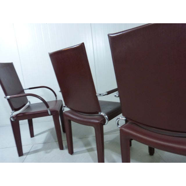 Leather Arcadia Chairs from Arper, Italy, 1980s, Set of 4 For Sale - Image 16 of 18