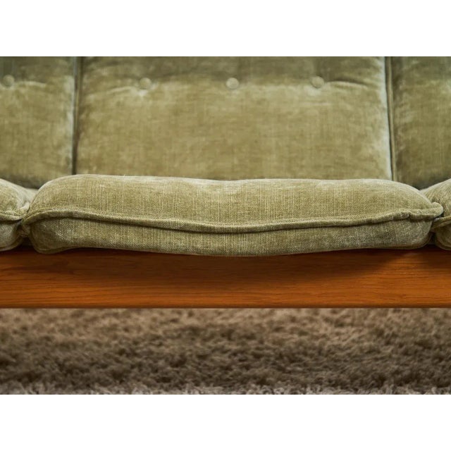 Domino Mid 20th Century Styled After Danish Domino Mobler Teak Sofa, Newly Upholstered For Sale - Image 4 of 12