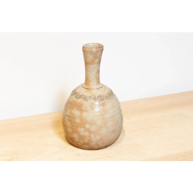 Vintage Japanese Glazed Clay Bottle For Sale - Image 4 of 6