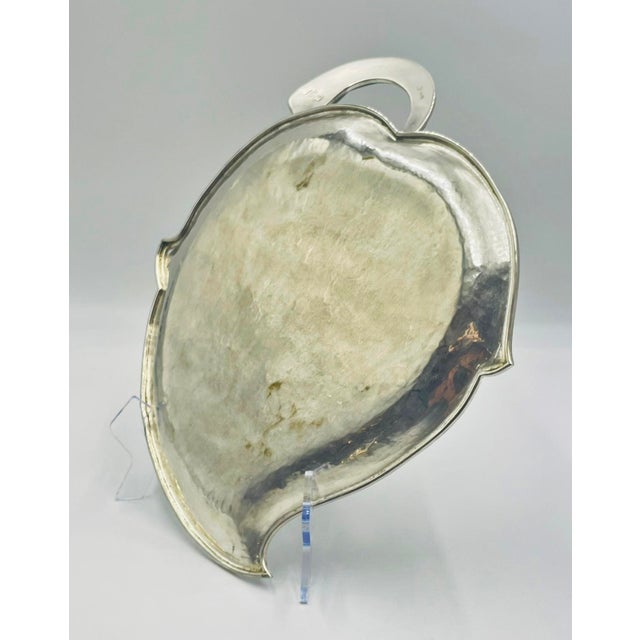 1960s Hammered Silver Tray With Malachite Handle by Los Castillo, Mexican Modernism For Sale In Los Angeles - Image 6 of 18