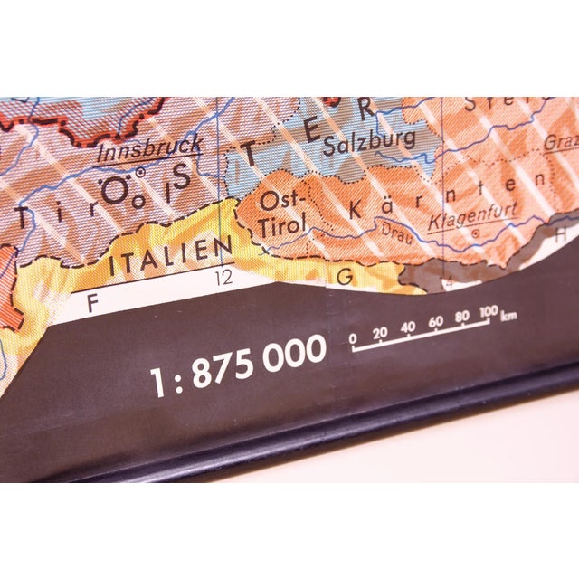 Vintage German School Map of Central Europe, 1961, in Good conditions. Designed 1960 to 1969