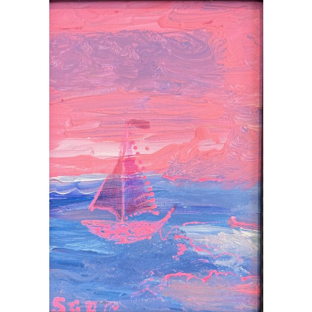“Pin Dream” by Serg Graff is a small yet emotionally striking contemporary seascape rendered in expressive acrylic...