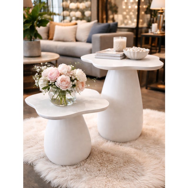 The Bloom Side Table is a great addition to any interior concept. Produced from solid wood and finished in gloss white....