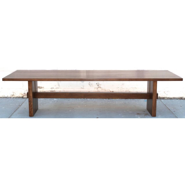 Mid-Century Modern Black Walnut Trestle Table, Made by Petersen Antiques For Sale - Image 3 of 11