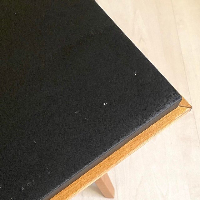 Folding Coffee Table in Plideal Beech and Faux Leather, 1950s For Sale - Image 9 of 11