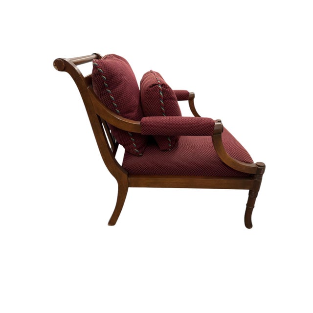 Traditional Late 20th Century Oversized Red Armchair For Sale - Image 3 of 8