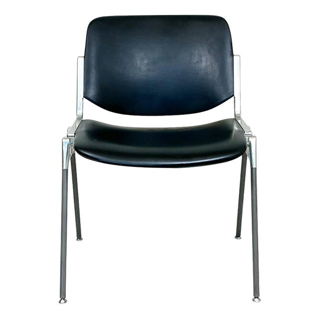 Black DSC 106 Stacking Chair attributed to Giancarlo Piretti from Anonima Castelli, Italy, 1970s For Sale