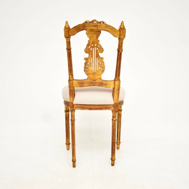 1930s Vintage French Side Chair in Gilt Wood, 1930 For Sale - Image 5 of 11