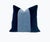 Not Yet Made - Made To Order Navy and Blue Color Block Velvet Throw Pillow For Sale - Image 5 of 9