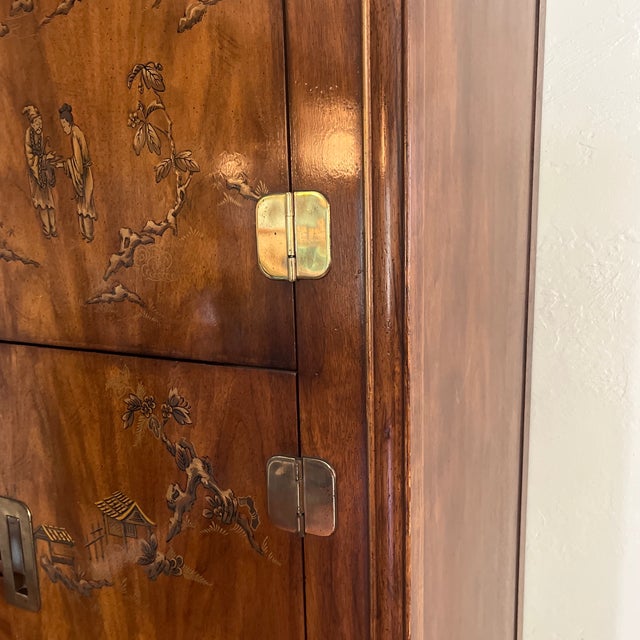 1970’s Drexel Heritage Hollywood Regency Chinoiserie Armoire Dresser For Sale In Naples, FL - Image 6 of 8