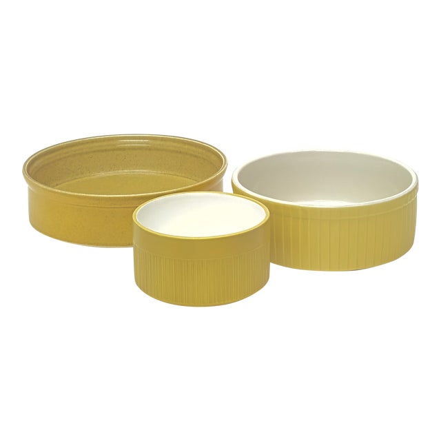 Vintage Mustard-Colored Baking Dish Curation - Group of 3 For Sale