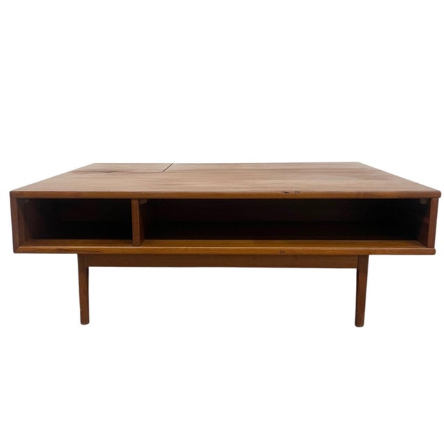 Drexel 1950s Kipp Stewart for Drexel Declaration Mid Century Modern Coffee Table With Lift-Top and Drawers For Sale - Image 4 of 10