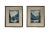 Blue Vintage Framed Art Set of 2 For Sale - Image 8 of 8