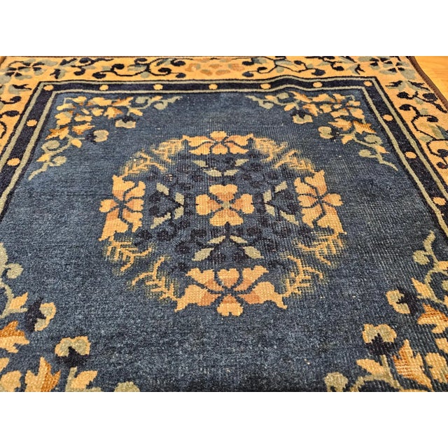 19th Century Chinese Peking Area Rug With Floral & Bird Motifs For Sale In Chicago - Image 6 of 9