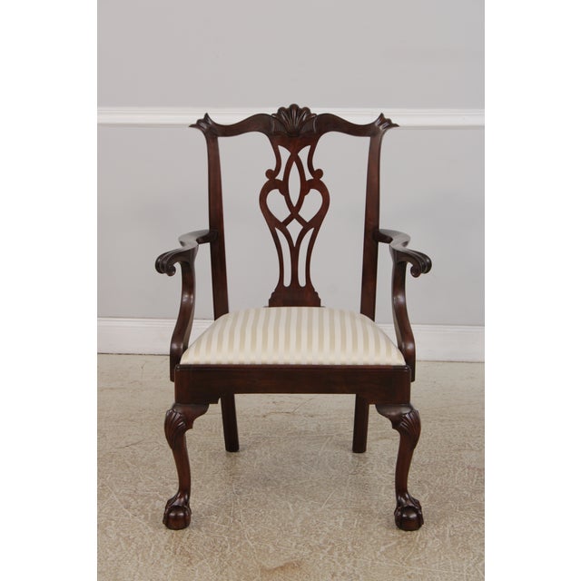 Chippendale Set of 10 Henkel Harris Clawfoot Mahogany Dining Chairs For Sale - Image 3 of 18