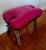 2020s Handcrafted Moroccan Camel Saddle, Genuine Leather Cushion Stool / Pink For Sale - Image 5 of 10