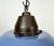 Industrial Blue Enamel and Cast Iron Pendant Light with Glass Cover, 1960s For Sale - Image 4 of 18