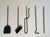 Black Black lacquered and chrome-plated fireplace tools on stand For Sale - Image 8 of 12