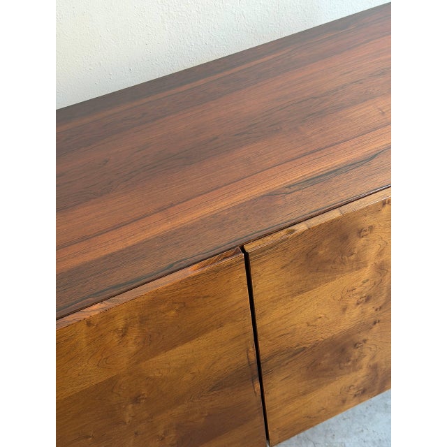 Vintage Danish Rosewood Sideboard Cabinet – Mid Century Modern 2 Door Credenza on Tapered Legs For Sale In Los Angeles - Image 6 of 10
